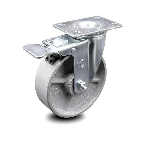 5 Inch Semi Steel Wheel Swivel Top Plate Caster with Total Lock Brake SCC